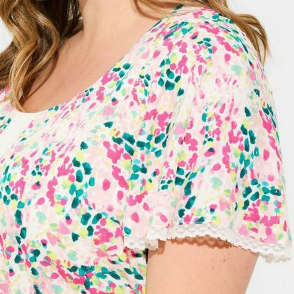 Torrid tunic center pleat dress mini Swiss dot - Picture 3 of 5